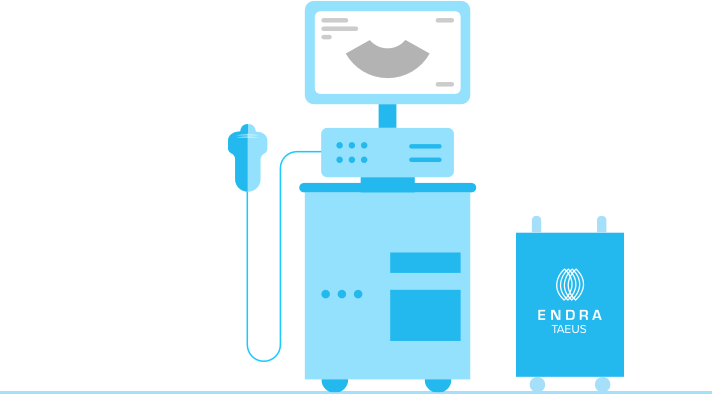 TAEUS® works with any B-mode ultrasound machine, but it does what ultrasound alone cannot do: Measure steatosis (liver fat) and early staging of NAFLD/NASH.